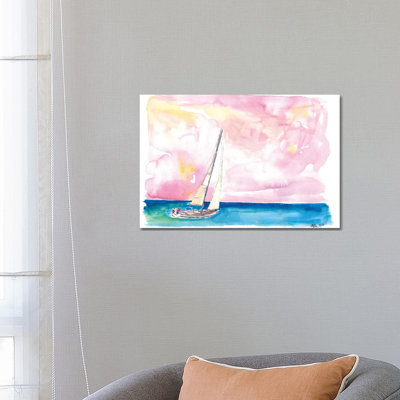 Sailing Fast Into Sunset And Next Port Of Call By Markus & Martina Bleichner - Wrapped Canvas Graphic Art by Markus & Martina Bleichner - Wrapped Canvas Gallery-Wrapped Canvas Giclée