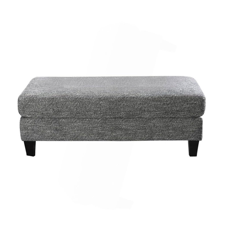 Repose-pieds de salon en tissu de chenille de style transitionnel en tissu de chenille de couleur grise avec repose-pieds gris