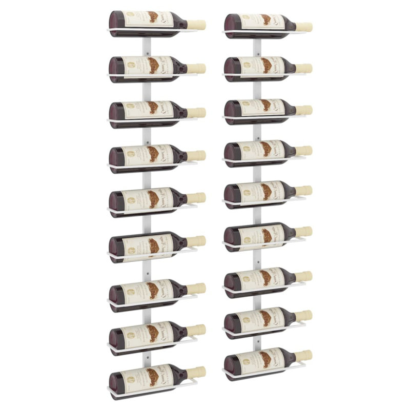 Rangement mural pour porte-bouteilles Danixsa, Blanc, H 38,6 po x l 9,4 po x P 3,7 po