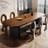 Solid wood rectangular pine dining table-1834792669
