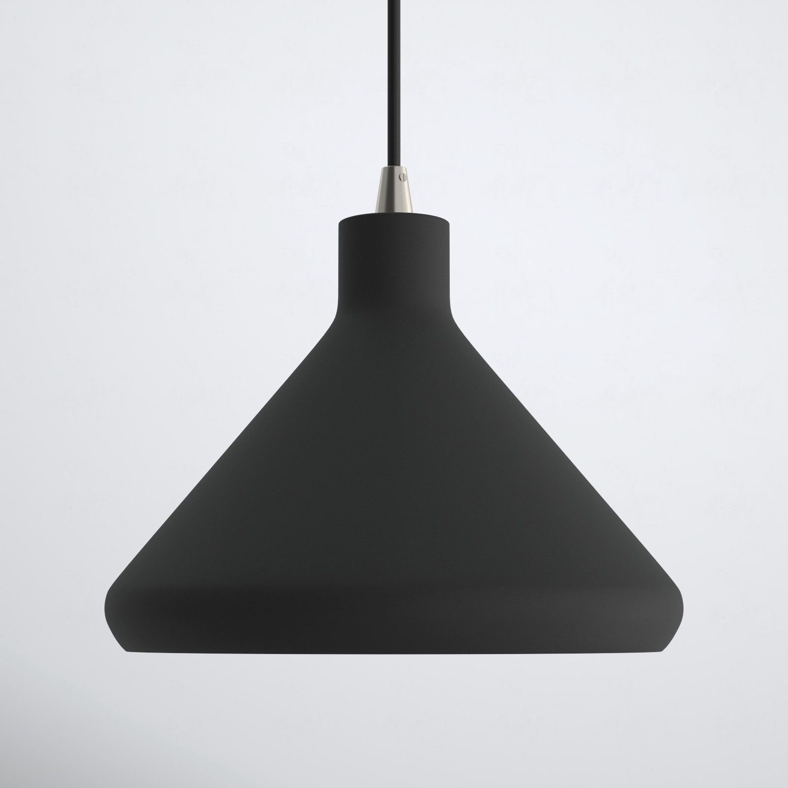 Schultz Metal 1-Light Single Dome Pendant with Adjustable Hanging Height , Black, 13" H x 10.5" W x 10.5" D