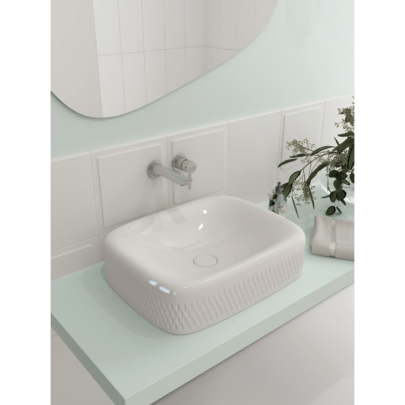 New Age Countertop Washbasin - 56x44cm, Gloss White
