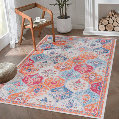 Tapis lavable crème 3 x 5, fond antidérapant, à poils courts, pliable, doux pour la chambre à coucher, le salon, la cuisine, les animaux de compagnie et crème pour les taches 3 x 5, antidérapant