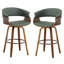 Tabourets pivotants Mid-Century rembourrés en similicuir Devlin-347477702-347477703