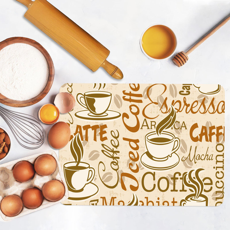 Œuvre en verre présentant une conception moderne de tasse à espresso parfaite pour les murs de cuisine éclatants