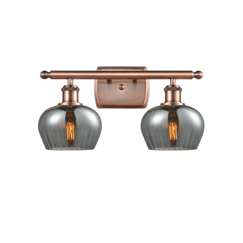 Éclairage pour salle de bain à intensité variable 2 lumières Lyman, Ampoule DEL 6 watts Vinage, Cuivre antique
