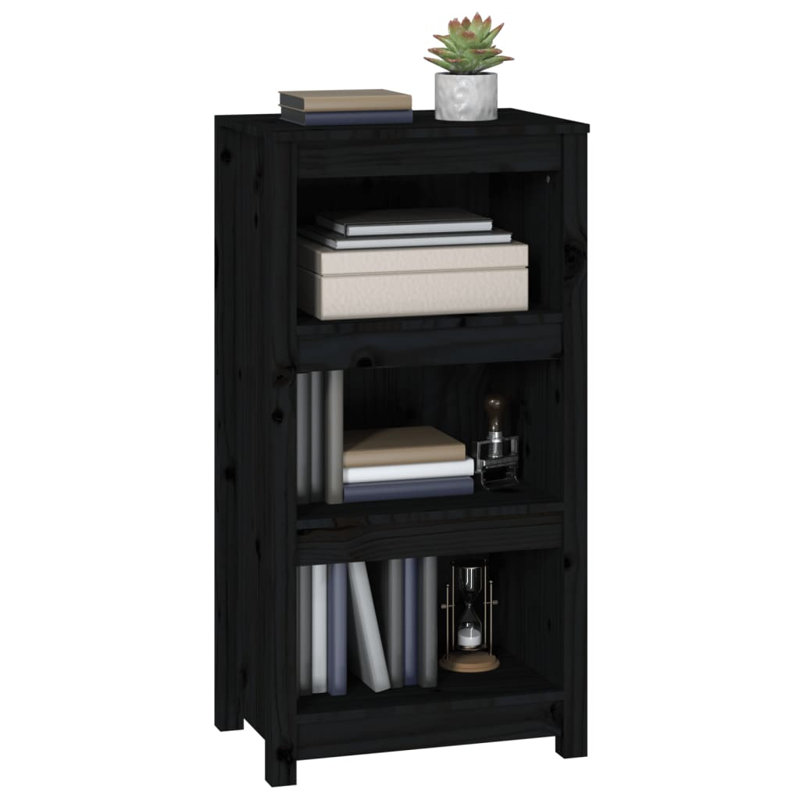 Kylisia 97cm H Solid Wood Standard Bookcase, 97cm H x 50cm W x 35cm D, Black