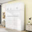 Lit escamotable en bois avec armoires Ludgero-600238128-600238129