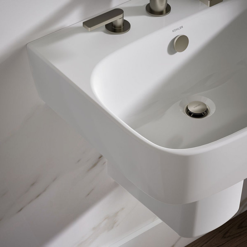 ModernLife™ Wall Mount Bathroom Sink, 8" Centers