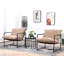 Fauteuil d'appoint élégant en velours moderne avec structure en métal et confort d'assise profond