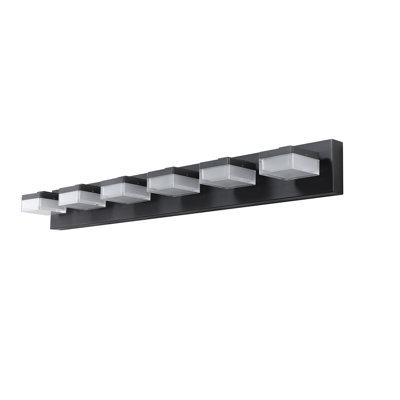 6- Led Vanity Mirror Fixture In Black - Bathroom & Makeup Table Lamp Modern Illumination Superior Performance