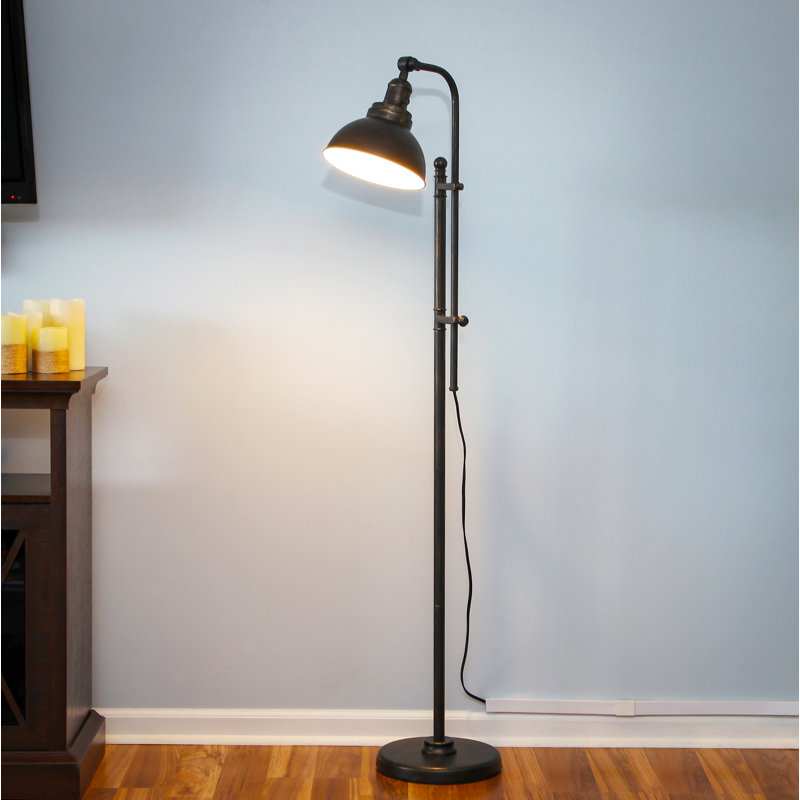 Bronze Adjustable Industrial LED Floor Lamp with Alexa Compatibility