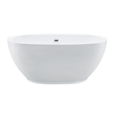 55" x 30" Freestanding Soaking Acrylic Bathtub