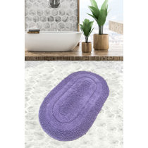 Evideco Bubbles Non-Slip Oval Bathtub Mat Solid Purple 28 L x 15 W