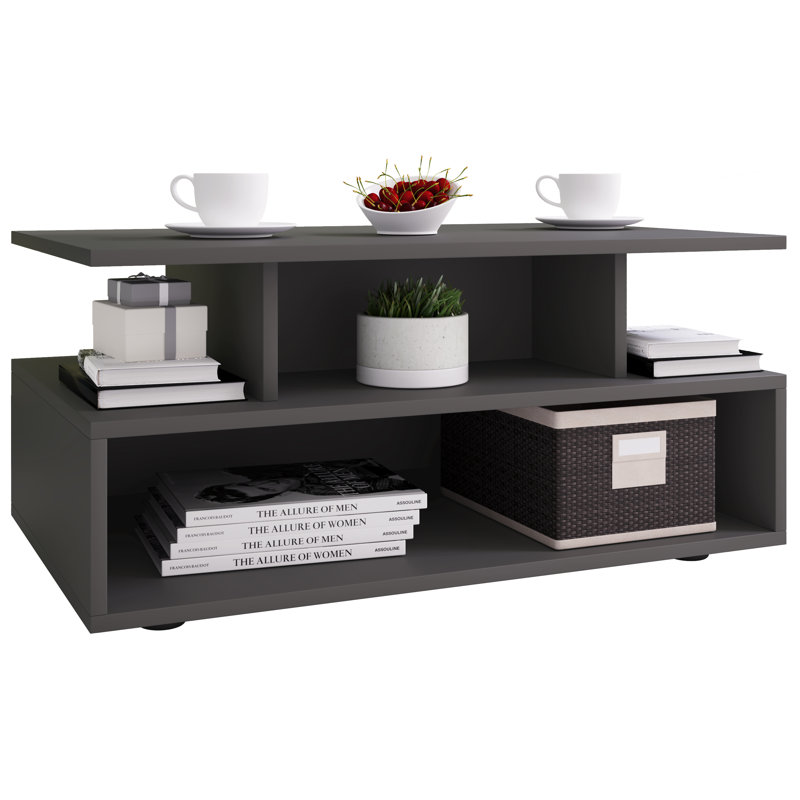 Roin Coffee Table with Storage, Grey/Brown/Blue