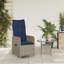  Chaise de patio inclinable avec coussins en rotin de polyester gris