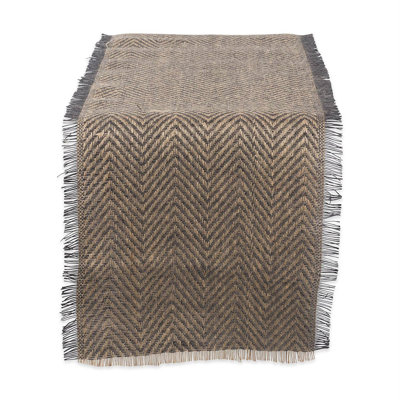 Baba Chevron Burlap Table Runner