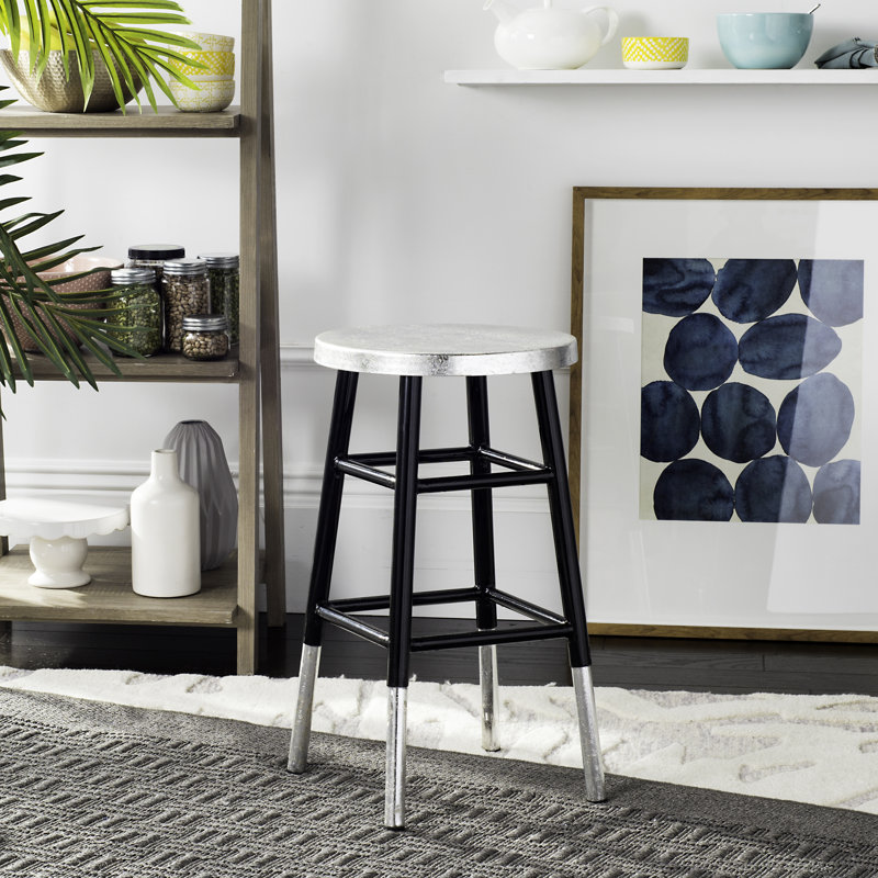 Vadnais Counter Stool with Metal Frame, Black