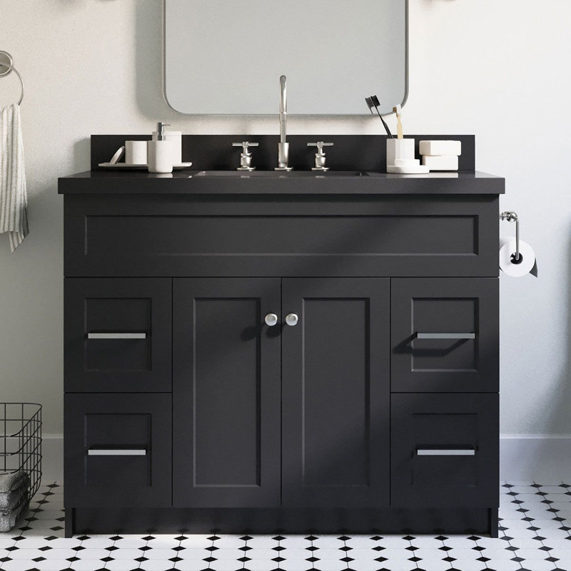 Base de meuble-lavabo simple 42 po Paulla, Noir