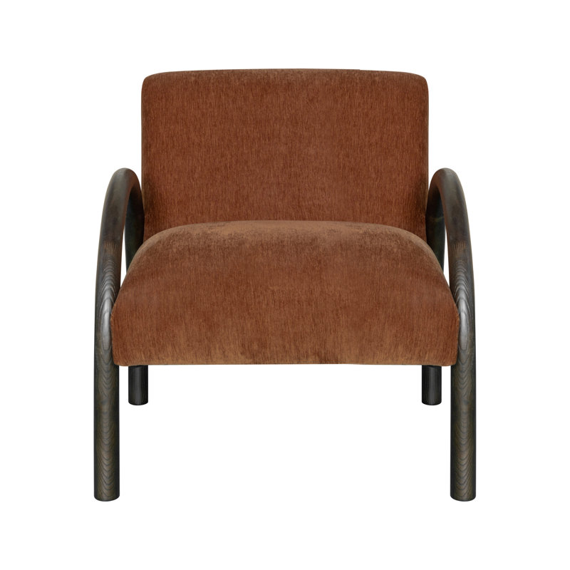 Fauteuil d'appoint Kameela, Polyester brun, Noir, noir, noir, noir
