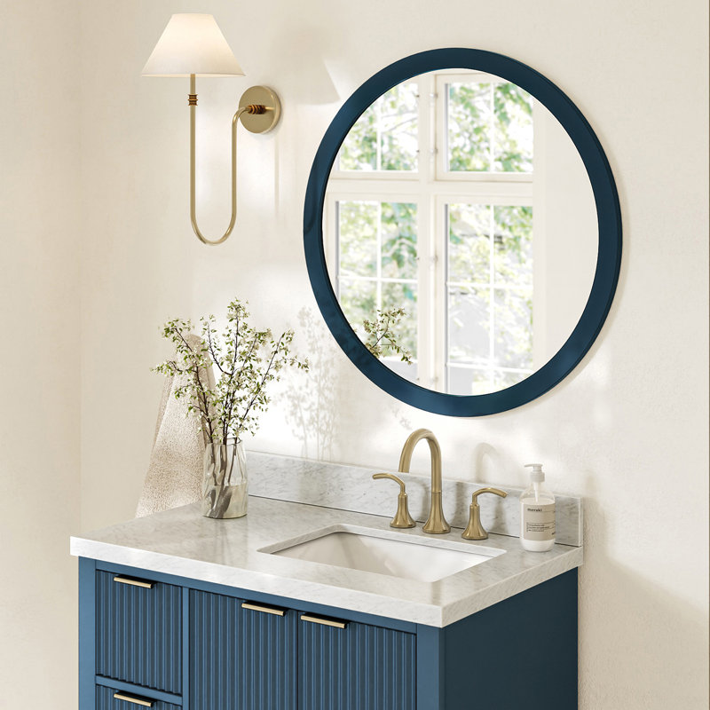 Miroir ARIEL, L 36 po x P 0,8 po x H 36 po, Bleu minuit