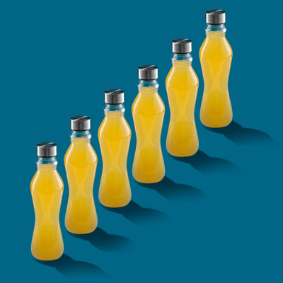 Brightware Spring Glass Water Bottles – 17.5 oz – Set of 6 