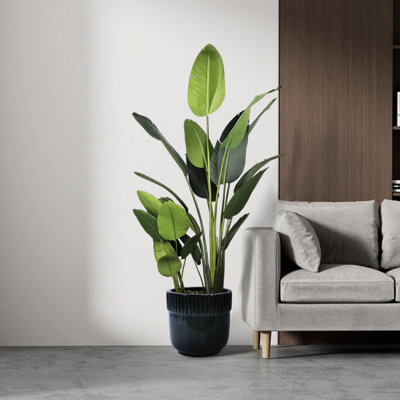 3 pots de fleurs en céramique noire antique, style moderne pour pot de fleurs intérieur et extérieur, 3 pièces, tous temps avec drainage