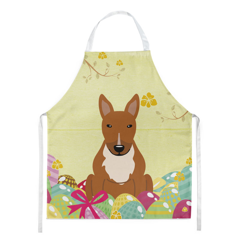 Tablier œufs de pâques, Jaune / Havane, Bull-terrier
