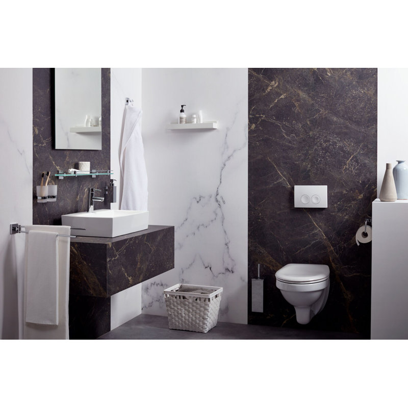 Wall-Mounted Toilet Brush & Holder, Chrome