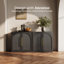 Ensemble de 2 buffets modulaires avec portes en bois à double arc, ébène-1650802348