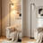 Modern Floor Lamp With Linen Shade - Tall Standing Lamp For Living Room, Bedroom, And Office With Replaceable LED Bulb And Foot Pedal Switch