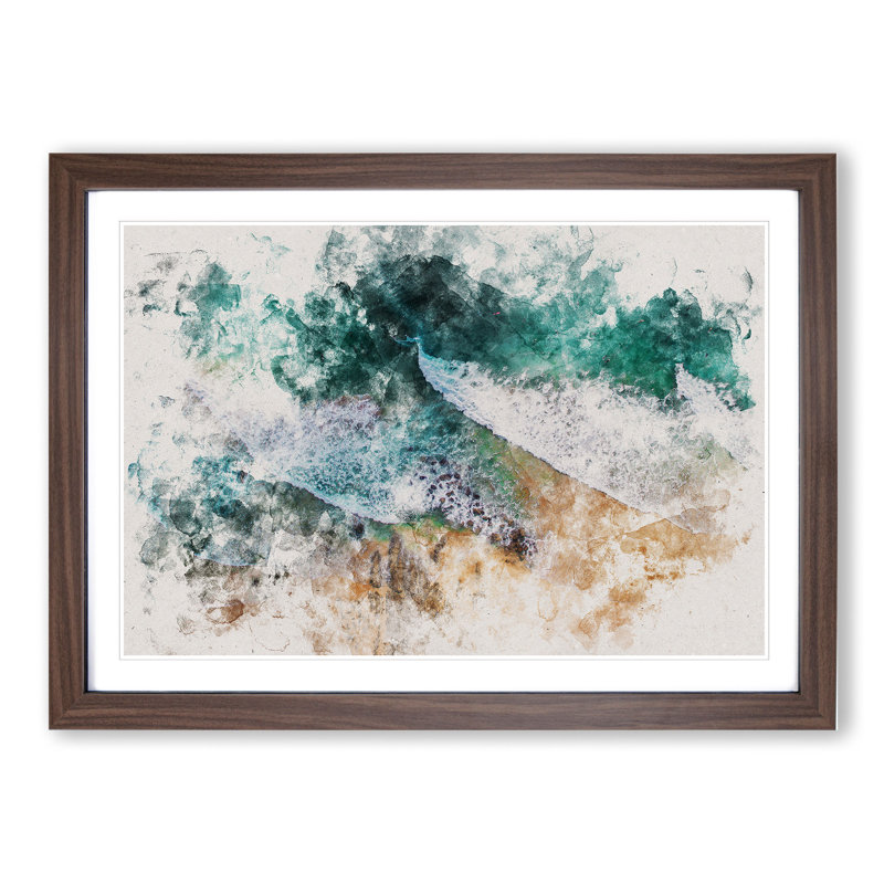 Snapper Rocks Beach In Australia - Single Picture Frame Print, Walnut Framed, 48cm H x 65cm W x 2cm D