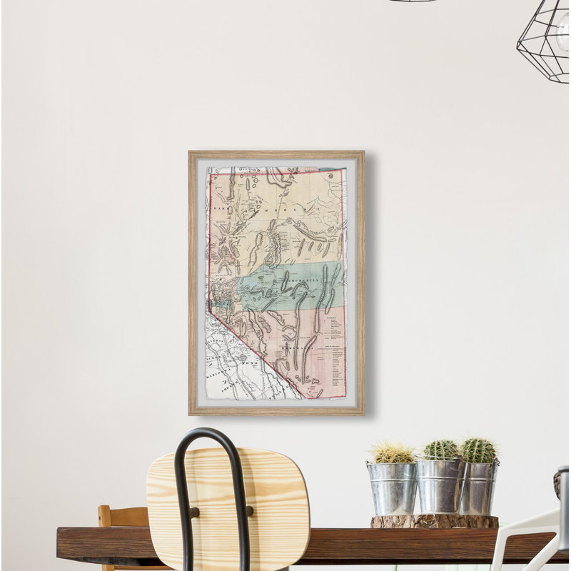 Nevada Travel Map - cadre photo, H 30 po x l 20 po x P 1,5 po