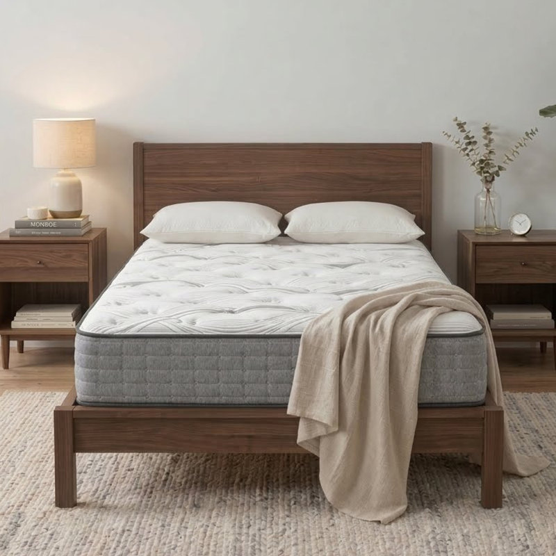 Sleep by Wayfair™ 10"/12"/14" Firm Hybrid Mattress, Queen, Gray Waves, 14"