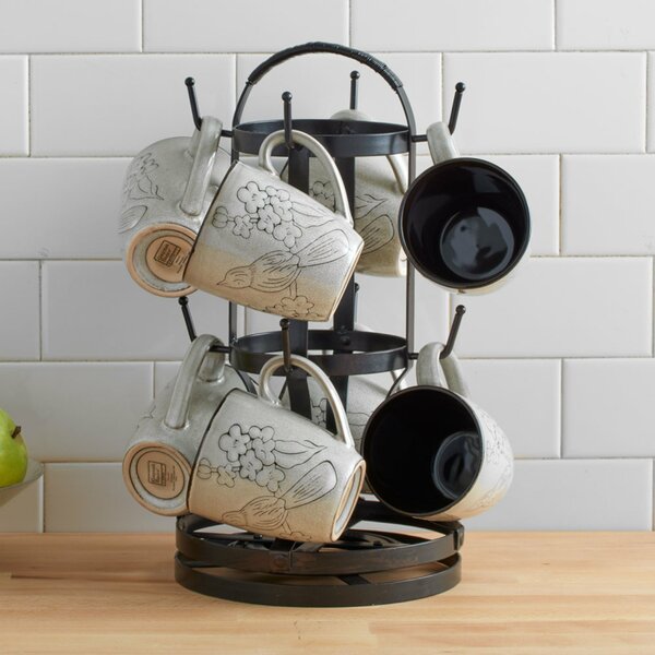 Buy Farmhouse Coffee Mug Tree Wooden Cup Holder Kitchen Display Online in  India 