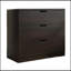 Armoire de rangement moderne à trois tiroirs et à vêtements en chocolat noir avec glissières en métal