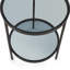 CHICAGO CIRCULAR LAMP TABLE WITH SHELF - SMOKED GLASS