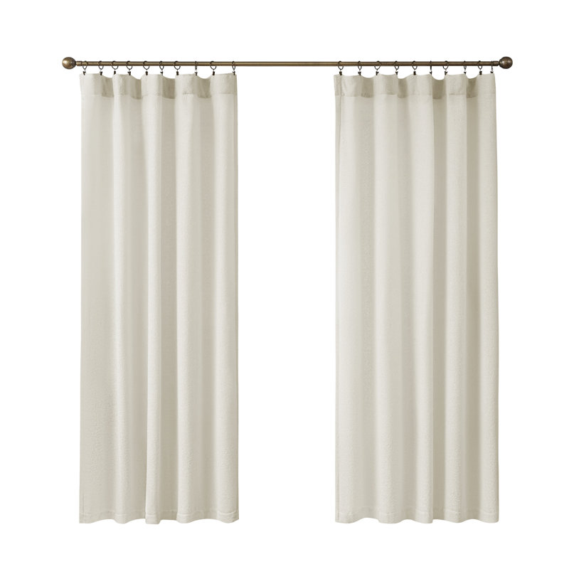 Semi-Sheer Light Filtering Back Tab Single Curtain Panel, 52" W x 84" L, Gray