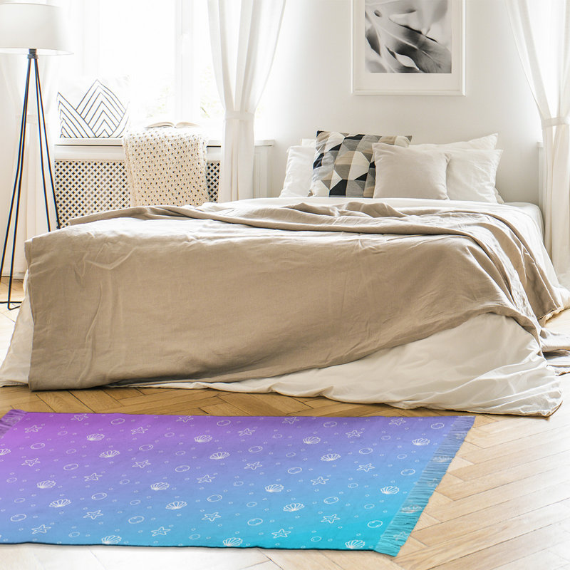 Tapis mauve/bleu coquillage Mcguigan, Non