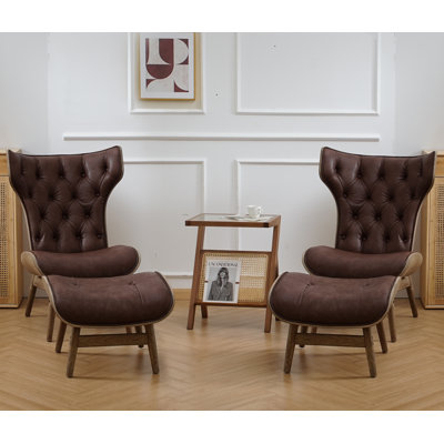 Lexey Upholstered Tufted Lounge Chair and Ottoman