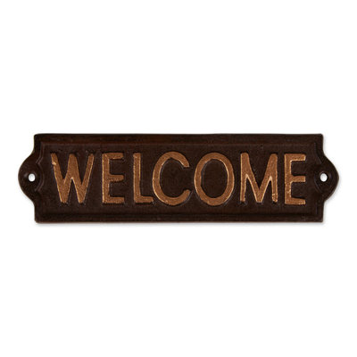 Plaque de bienvenue en fonte | Plaque d'entrée rustique