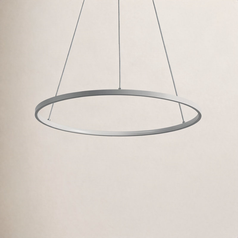 Lustre spectaculaire et unique à 1 lumière DEL Odin, H 0,75 po x l 23,75 po x P 23,75 po, Gris