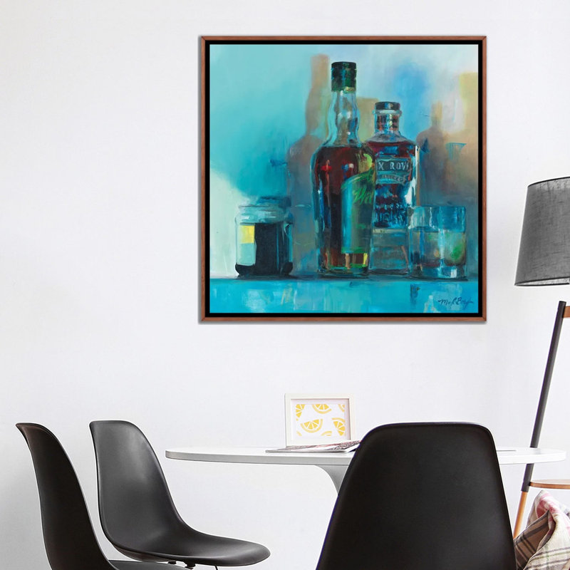 «Blue Bourbon», reproduction d'art sur toile encadrée, 37 po x 37 po, Toile avec cadre, Brun