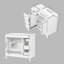 Meuble-lavabo 36 po avec comptoir d'évier, bois massif, planches en MDF-1443638301