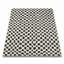 Tapis moderne à carreaux géométrique ondulé noir et crème (2,6 pi x 4,9 pi)