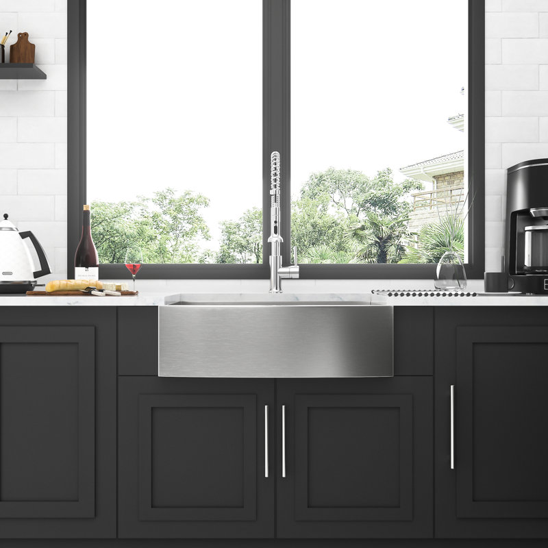 33" Kitchen Sink Stainless Steel 18 Gauge - Design, , With Sound Absorbing Pad Gauge, Scratch- Finish, Condensation