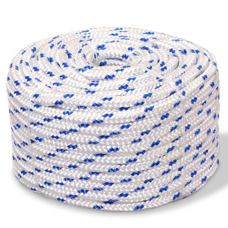 Ligne d'ancrage de bateau en corde VidaXL Marine, Blanc