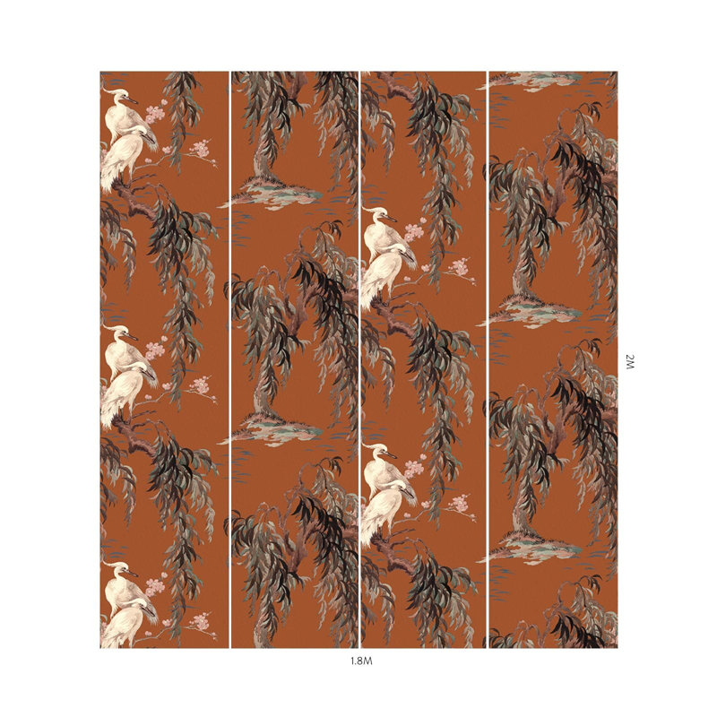 Zeus 9.84' L x 70.87" W Wallpaper Roll, Tobacco