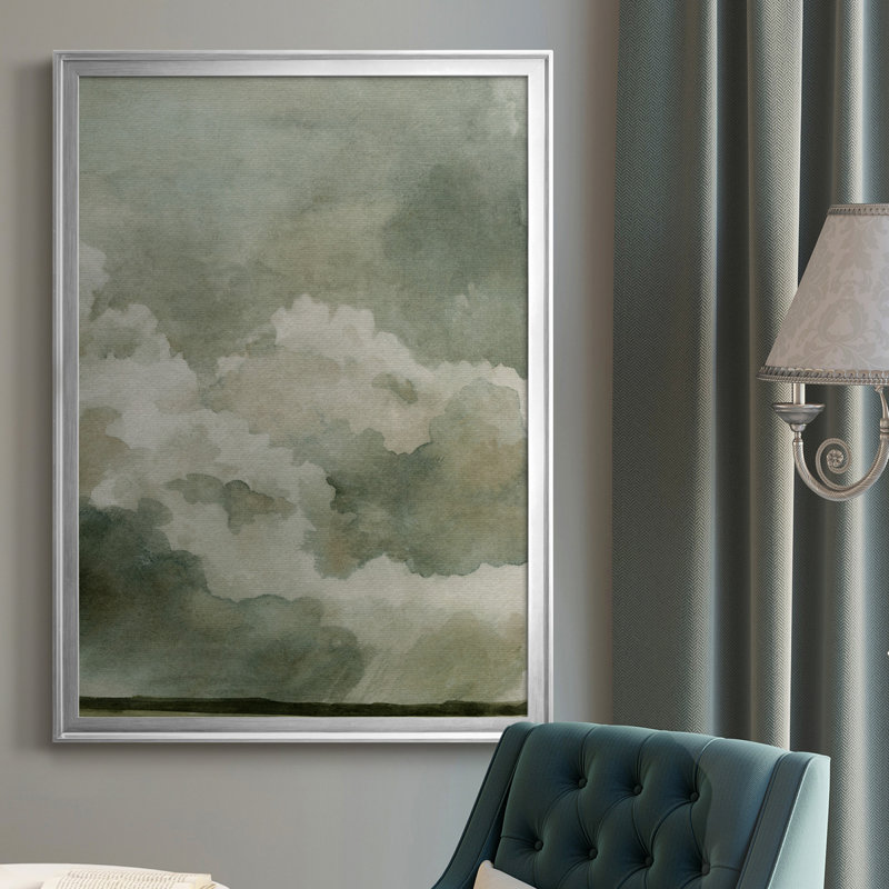 «Coming Rain II», reproduction d'art sur toile, H 36,5 po x l 26,5 po x P 1 po, Argent