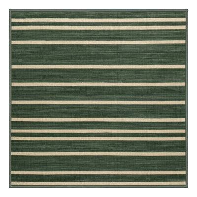 Tapis vert à rayures horizontales lavable à la machine